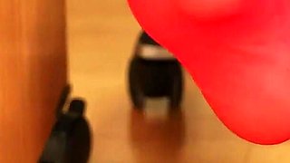 Red Stockings, Sneakers & Dangling Tease