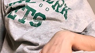 Amateur young teen solo masturbation on her livingroom