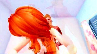 Mesmerizing 3D redhead has a big dick filling her tight cunt