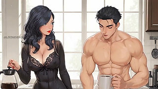 Busty MILF Stepmom Seduces Hung Stepson in Kitchen - Part 3
