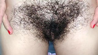 Amateur Wife Fingers Her Hairy Pussy. Hot Brunette Hairy Pussy, Hairy Bottom, Big Tits, Big Nipples.