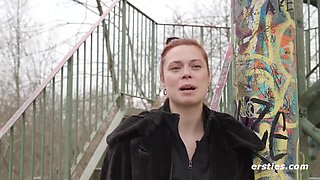 German amateur Sarah K gets herself off with anal dildo and fingering, hot solo masturbation