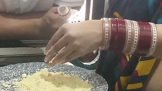 Brother in Law Put Wheat Flour on Sister in Law Blouse and Fuck Her Pussy Hard