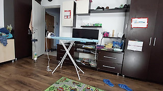 Sexy Wife Doing Chores in the House Naked