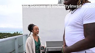 Petite Babe Blows Black Monster Cock