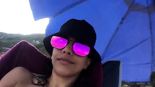 First-time Nudist Hesitates to Undress on Beach