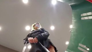 Supermarket Upskirt: Mexican Teen Flashes No Panties in HD Public Video