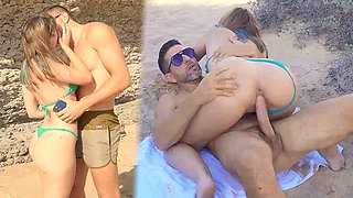 Hot White Bubble Butt Portuguese gets Picked Up in the Beach