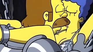 Slut in Chains Takes His Cum. Erotic Fantasy. Cartoon Parody of the Simpsons