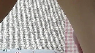 Big Boobs Nipple Stickers, Miniskirt Legs and Thighs, Camel Toe, Perfect Body Japanese Girl Tease Viewed From Under the Desk