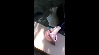 Exhibitionist Flashes Homeless Guy and Gets Handjob Outdoors