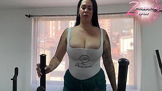 When Im Alone At The Gym I Take The Opportunity To Masturbate With My Huge Toy!