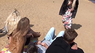 Autumn & Grace & Molly & Olie & Savannah in outdoors lesbian sex video with cute college girls