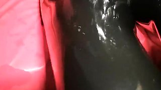 Balloon and latex glove cook jerking fetish