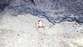 Naked Beauty on Beach - Drone POV Erotic Relaxation