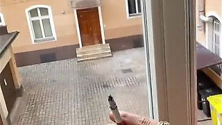 Smoking in Window Na Selfie with Katrina