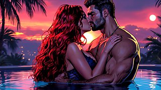 Luna and Jake Sex in Pool, Curvy Woman with Big Tits, Big Dick, Creampie, Cumshot, Gangbang, Bukkake