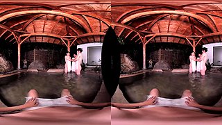 An Orgy With Real Married Women At The Class Reunion In The Hot Springs Part 1 - Japanese Bath Group Blowjob