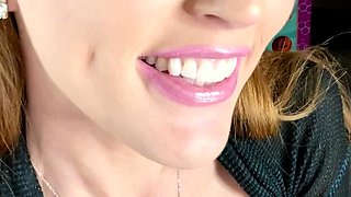 Glamour babe with big boobs masturbates in lingerie