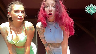 Me and Eslunalove look absolutely smoking in our super tight fitting figure hugging gym attire