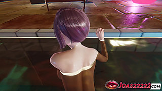Nakai Yukino's Bikini Pool Party 3D Hentai Animation Standing Pose Sex Squatting on a Big Cock and Doggy with Tight Pussy