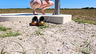 My Bold, Pantyless Walk to the Beach and Back - Every Step Making Me Feel Exposed