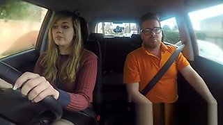 Fake Driving School 34F Boobs Bouncing in driving lesson