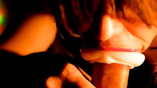 Rubber Vagina Handjob from a Stunning Brunette Babe