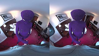 Nora Fox Purple Zentai Encasement Creampie