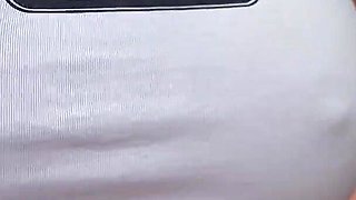 Wifey Heads Out Braless in Public Flashing