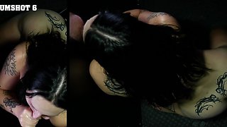 Long haired brunette Raven Vice gets fucked through gloryhole