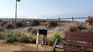 Micro Bikini Outdoor Gym Workout and Public Masturbation