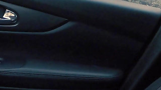 Taxi driver playing with monster tits