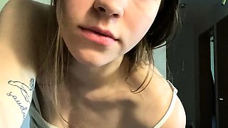 Jessy funny amateur teen brunette toying