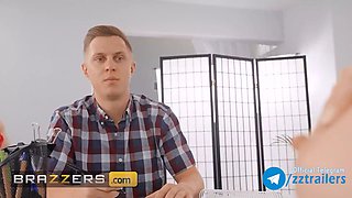 (Anna Claire clouds) slinks under the table gives (alex) a fellatio until he fills her cunt with his cock - brazzers
