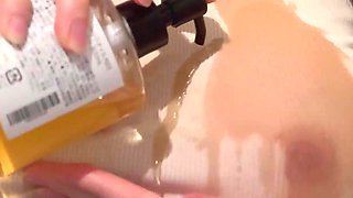 Oiled up in Clothes for a Wet and Wild Solo Session