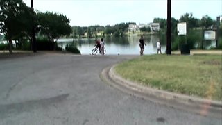 Brunette Flashing Her Titties And Pussy Outdoors In Public