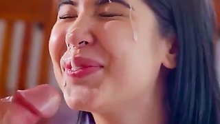 Too much cum for sexy face