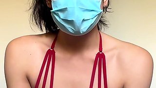 Naughty Nurse Gets Messy - Titjob, Blowjob, Cum in Mask