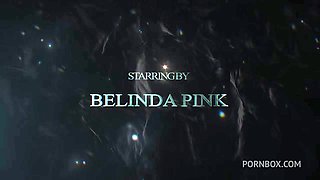 Sexy teen Belinda pink in erotic milk show in first DP interracial