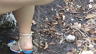 Pissing Compilation - Lots of Close up Peeing and Squirting From Mature Fat BBW Flashing Her Huge Ass Outdoor in Public Park