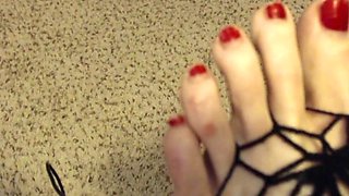 Fishnets, Feet, and Panty Stuffing Masturbation!