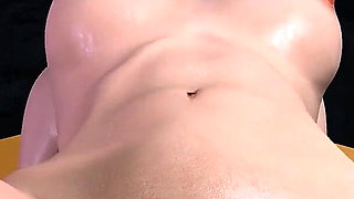 Blonde Girl on Top of a Dildo Sex Machine