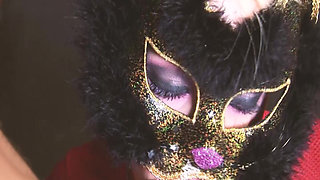 Naughty Kittens Scene-1 Busty Blonde Wearing a Cat Mask Fucking and Sucking in the Alley