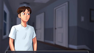 Summertime Saga - Watching stepsis masturbate on cam show