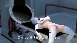 Animated doll getting mouth screwed