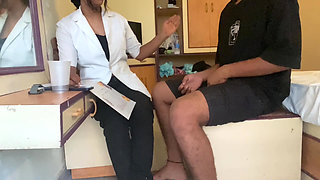 The boy got aroused by seeing the sexy doctor and the two had sex