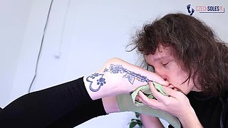 Girlfriend's Big Smelly Feet and Socks Worship in the Gym
