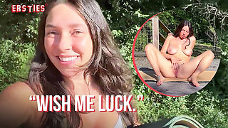 Hot German Brunette Erin A Fingering Her Hairy Pussy Outdoors - Solo Masturbation
