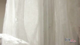 Glamorous blonde with big boobs Brittany Andrews jumps on a black cock